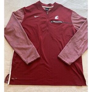 Washington State Cougars Nike Team WSU Issued Red  Quarter Zip Pullover Men XL